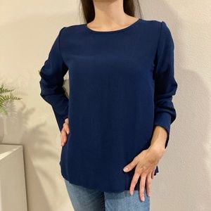 Sleeve Blouse Navy Blue